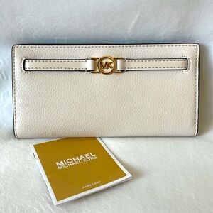 Michael Kors, Reed, Bifold Pebbled Leather Snap Wallet with Gold Accent, NEW